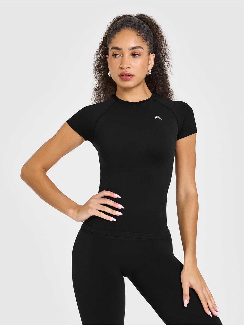 Women's Black seamless fitted top size L